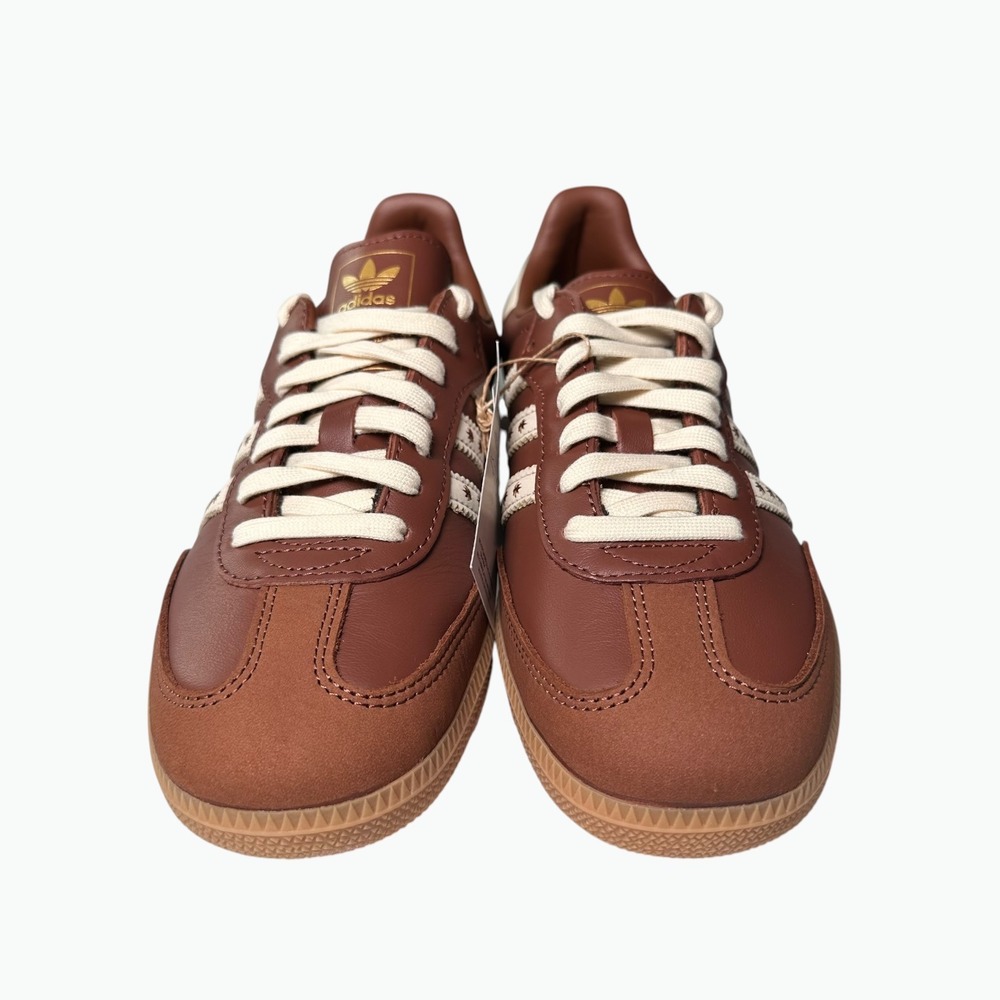Adidas Samba OG W Women Size 9.5 Brown Leather Sneakers JR8821 Star Stripes - Picture 4 of 9